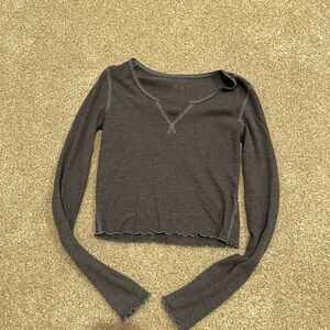 Women's Gray Long Sleeve Top